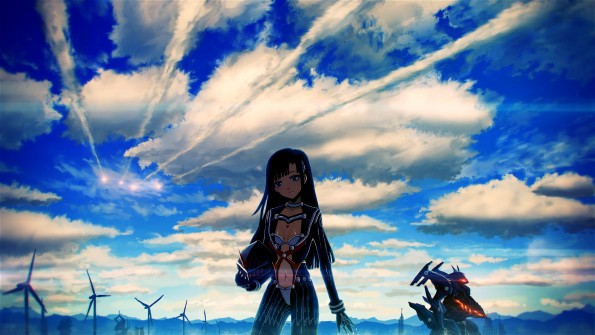 sunlight-sunset-anime-anime-girls-reflection-sky-clouds-blue-evening-mech-original-characters-cloud-computer-wallpaper-atmosphere-of-earth-meteorological-phenomenon-357820